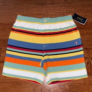 Polo Ralph Lauren Boys Colorful Striped Cotton Knit Shorts Size Large 14-16 NWT